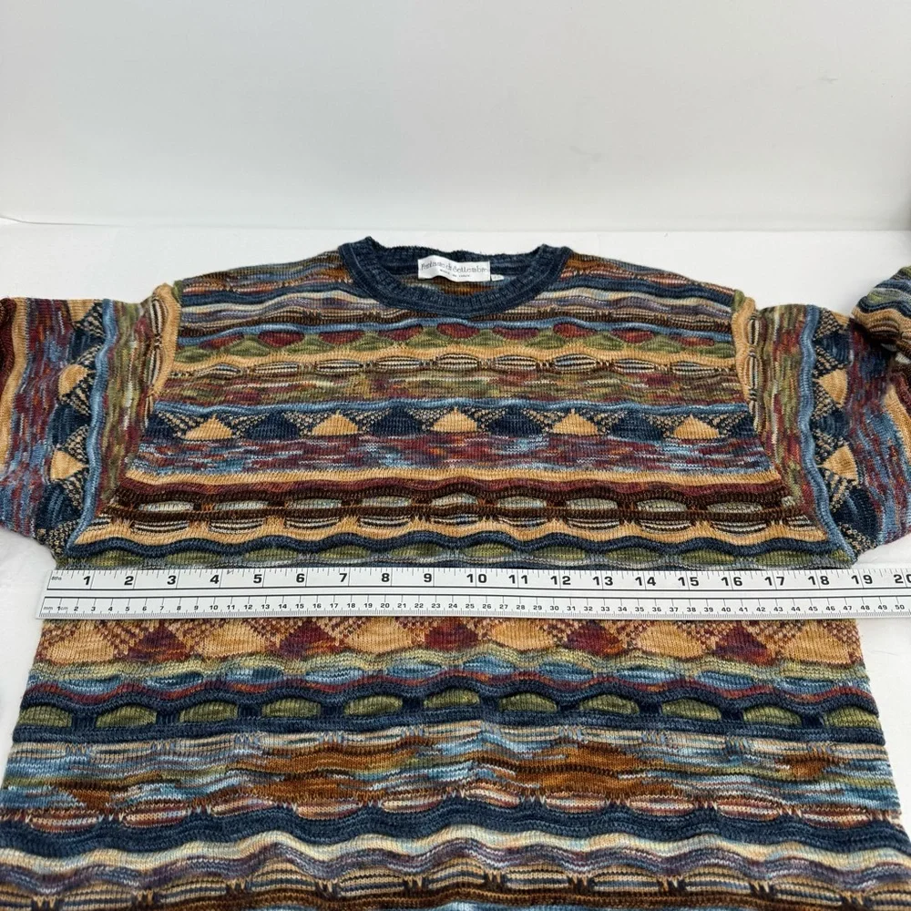 Fantasie di Settembre Italy Made 90's Crew 3D Knit Sweater Size 48